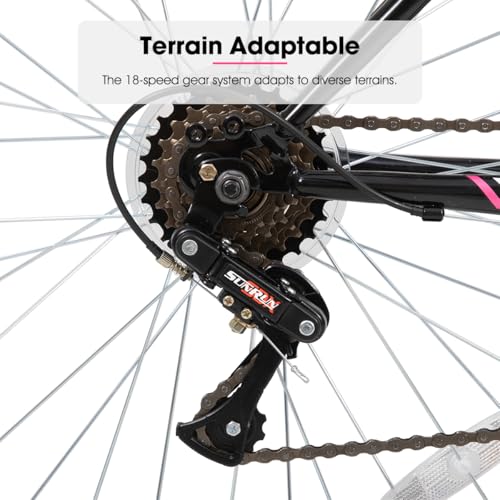 HILAND Bamcbase Womens Mountain Bike, 24 26 Inch 18 Speeds