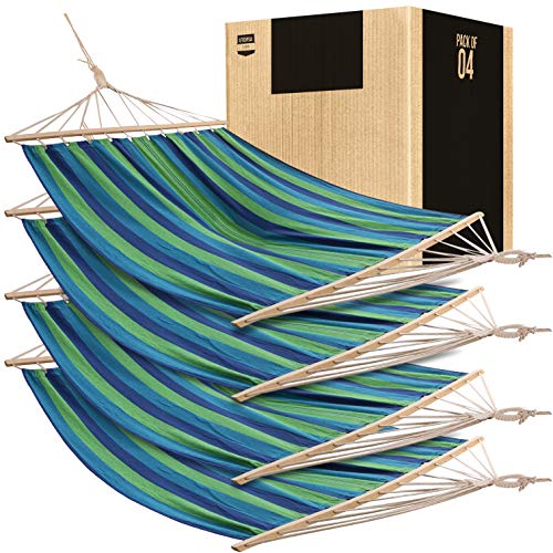 Utopia Home Ultra Comfortable Canvas Hammock - with Wooden Spreader Bars - Pair
