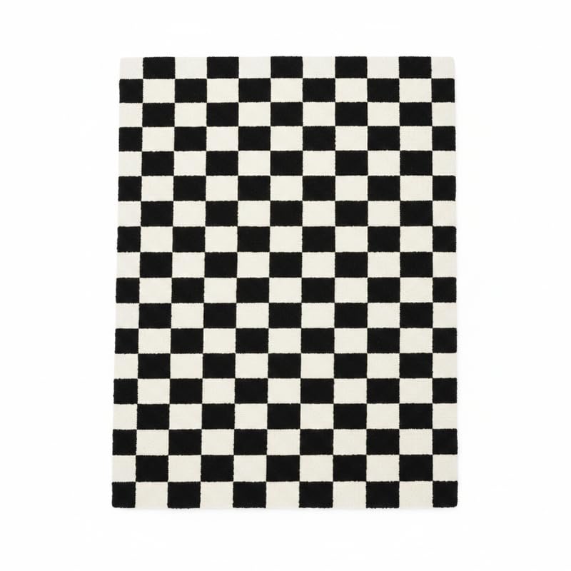 Hand-Tufted Rectangular Loop Pile Wool Area Rug with Anti Skid Backing, Non Shedding Durable Soft Floor Carpet for Living Room, Bedroom, Office & Home Decor (Multi, 1x1 Sample)