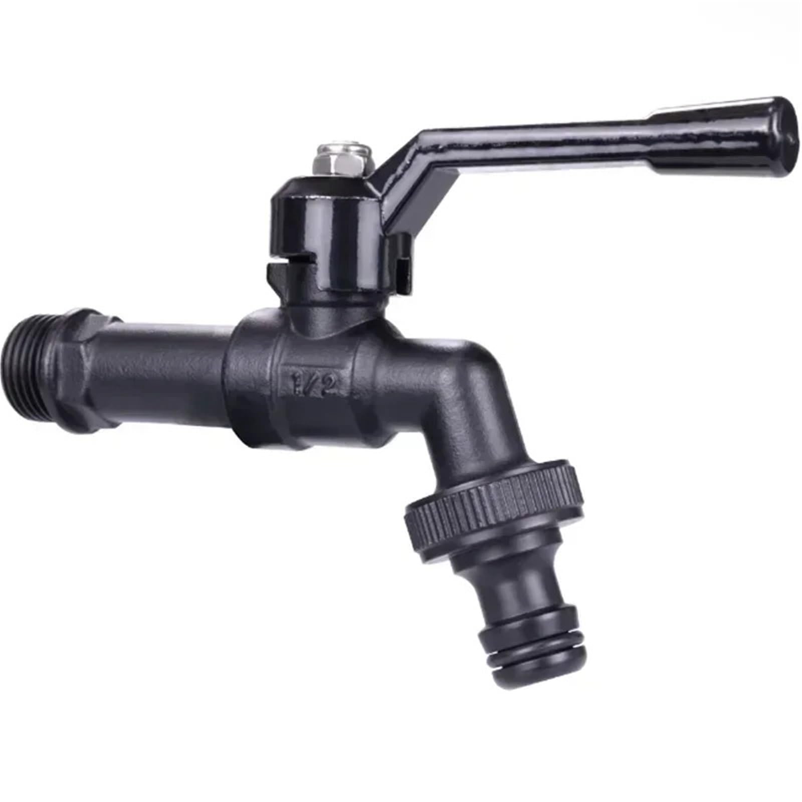 Outside Tap Outdoor Garden Brass Water Faucet Tap Anti-Freeze Bibcocks with Hose Connector Dual Outlet for Washing Machine(Color 01)