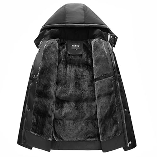 Jaqueta Masculina Bobojaco Puffer Forrada Em Pelúcia Neve Frio Intenso (M, Preto)