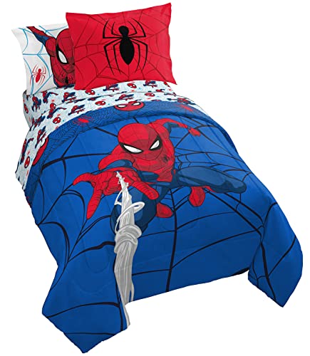 Jay Franco Marvel Spiderman Webtastic 5 Piece Twin Size Bed Set -...