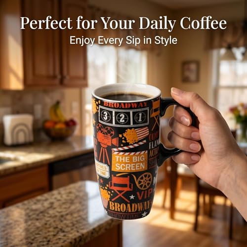 Taza de cerámica para viaje 17oz con tapa tema teatro Broadway miniatura 3