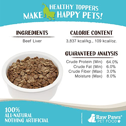 Raw Paws Boost Pet Food Topper Freeze-Dried Beef Liver, 3.2-Oz, Made In Usa, Dog Food Toppers For Picky Eaters thumb #3