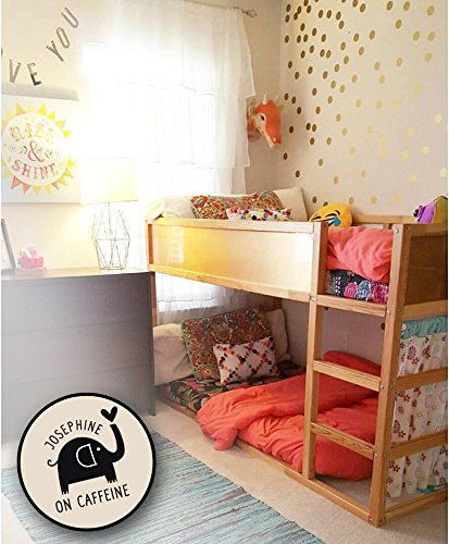 Posh Dots Metallic Gold Circle Wall Decal Stickers For Festive Baby Nursery Kids Room Trendy Cute Fun (200 Decals) Vinyl Removable Round Polka Dot Decor Safe For Wall Paint Confetti #TOP6