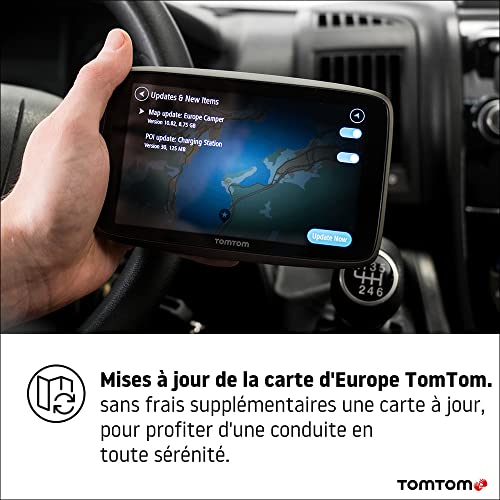 TomTom GPS pour Camping-Car et Caravane GO Camper Tour, écran 6" avec PI pour Camping-Car et Caravane, Mises à Jour Via Wi-FI, TomTom Traffic, Alertes des Zones de Danger et Cartes d'europe Noir - Image 8
