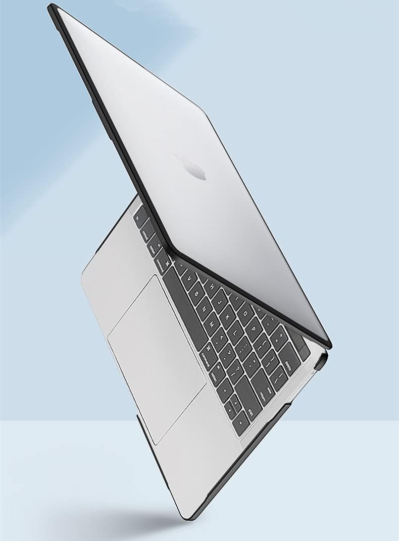 Se7enline Compatible with MacBook Air 13 inch Case M1 A2337/A2179/A1932 2018/2019/2020/2021/2022/2023/2024 TPU+PC Anti-Fingerprint Matte Finish Hard Shell Case with Keyboard Cover, Transparent&Black
