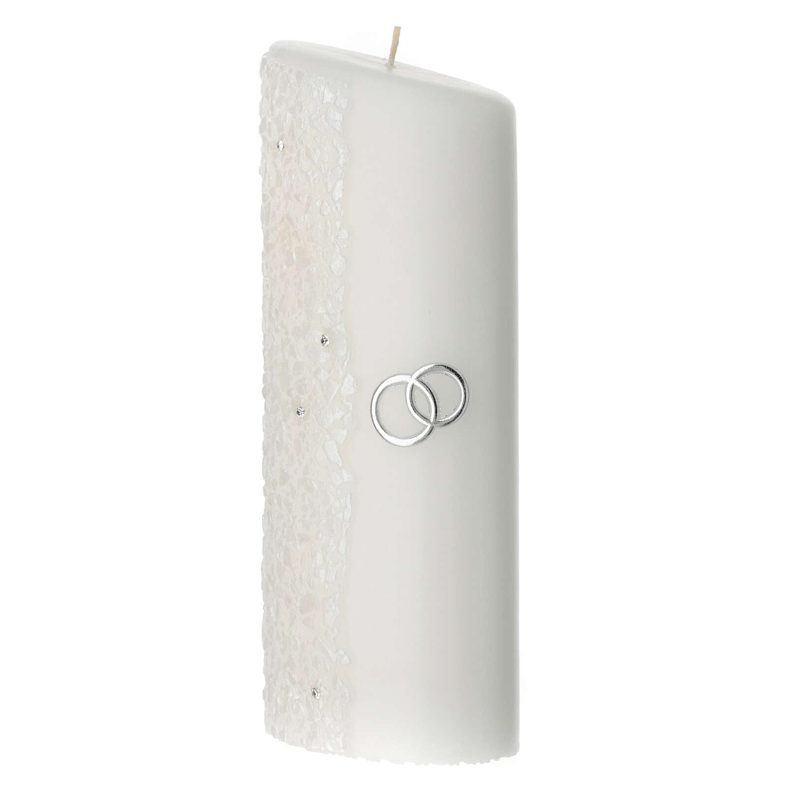 Holyart Velas, cirios, velones: Vela ovalada boda purpurina nata 230x90 mm