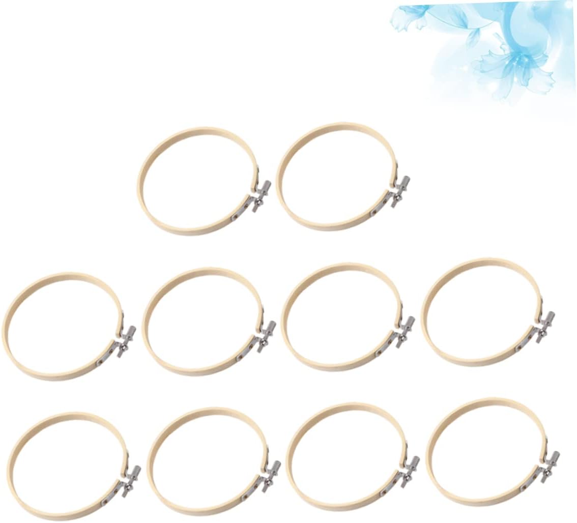 DIYEAH 10pcs Embroidery Hoop for DIY Craft Projects Cross Stitch Circle Frames for Beginners and Needlework Lovers for Home Decor and Wall Art