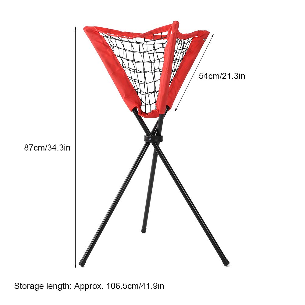 Socobeta Bolsa de Red Triangular Portátil para Práctica de Bateo de Béisbol y Softbol con Soporte para Trípode Rojo