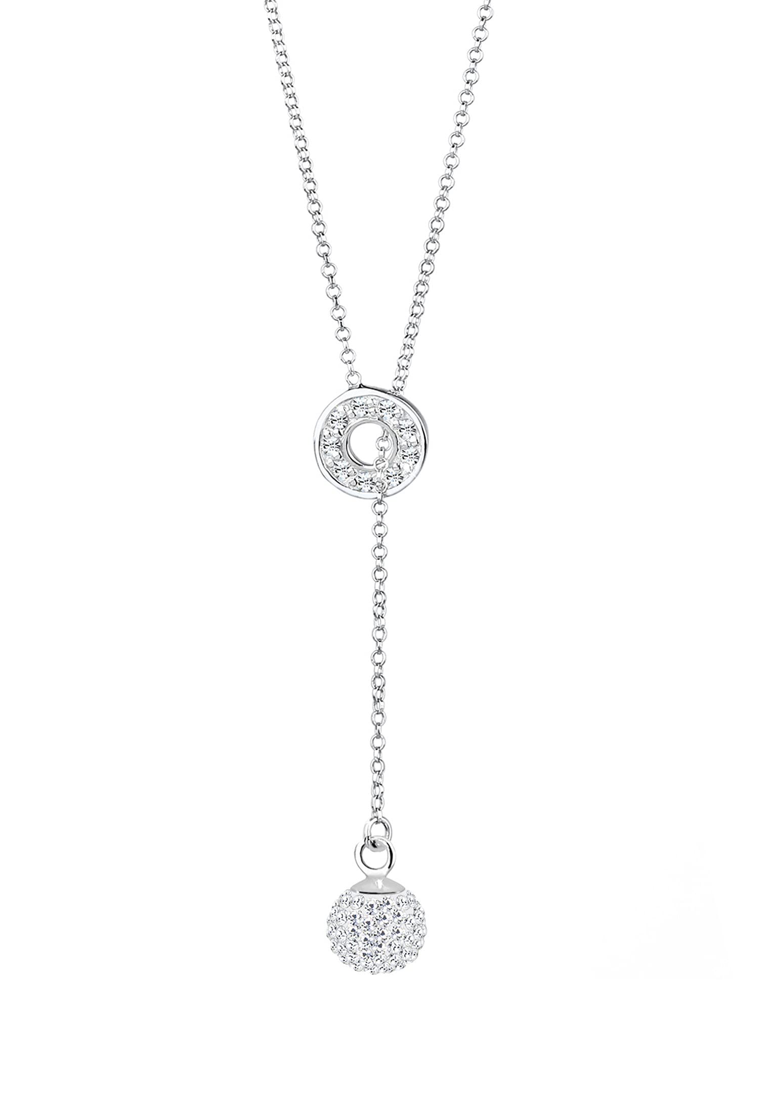 Elli Necklace Elli Necklace Y-Chain Kugel Crystals 925 Sterling Silver