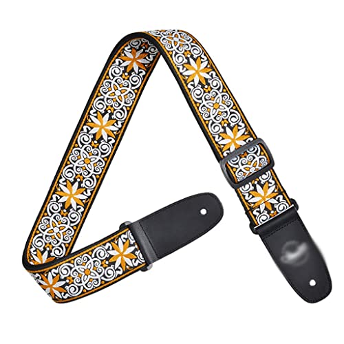 CZDYUF Personnalité Broderie Folk Rétro Guitare avec Guitare Acoustique Guitare Électrique Sangle Basse - Les Beatles, Paul McCartney, John Lennon, RIngo Starr, George Harrison CZDYUF Personnalité Broderie Folk Rétro Guitare avec Guitare Acoustique Guitare Électrique Sangle Basse – Image 4