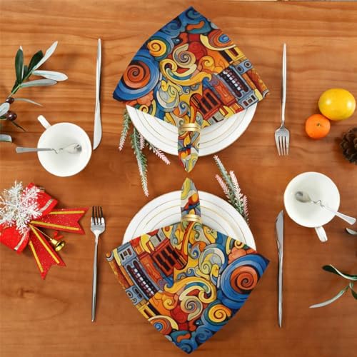 Servilletas de tela cuadradas 50.5x50.5 cm pack de 4 miniatura 4