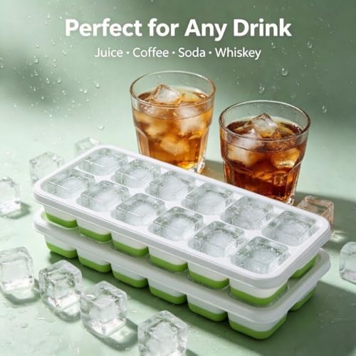 Set de 2 Moldes de Silicona para Cubitos de Hielo con Tapa miniatura 6