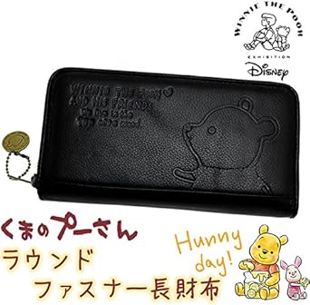 Amazon Co Jp ディズニー Disney くまのプーさん ラウンドファスナー長財布 レディース 牛革 合皮 ブラック シューズ バッグ