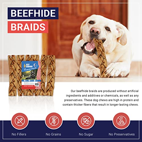 image for The American Made Treat Company Dog Treats, Beefhide Braids - Peanut B