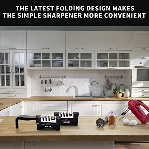 image for SHRATE kitchen knife sharpener，4-in-1 Foldable Manual Knife Accessor