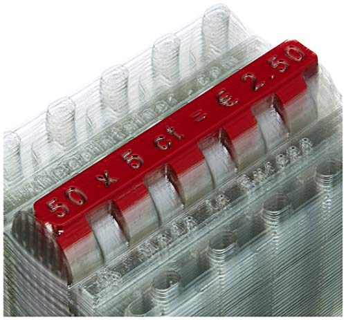 effektivo 10338 Kunststoffmünzhülsen Set für alle Euro-Münzsorten Inh. 400 Stück-8x50 ,