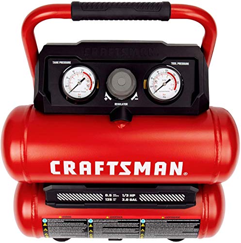 CRAFTSMAN Air Compressor Portable Air Tool Twin Tank 2Gallon, 1/3 HP Oil-Free Max 125 PSI Pressure, Model: CMXECXA0220242, Red - Image 6