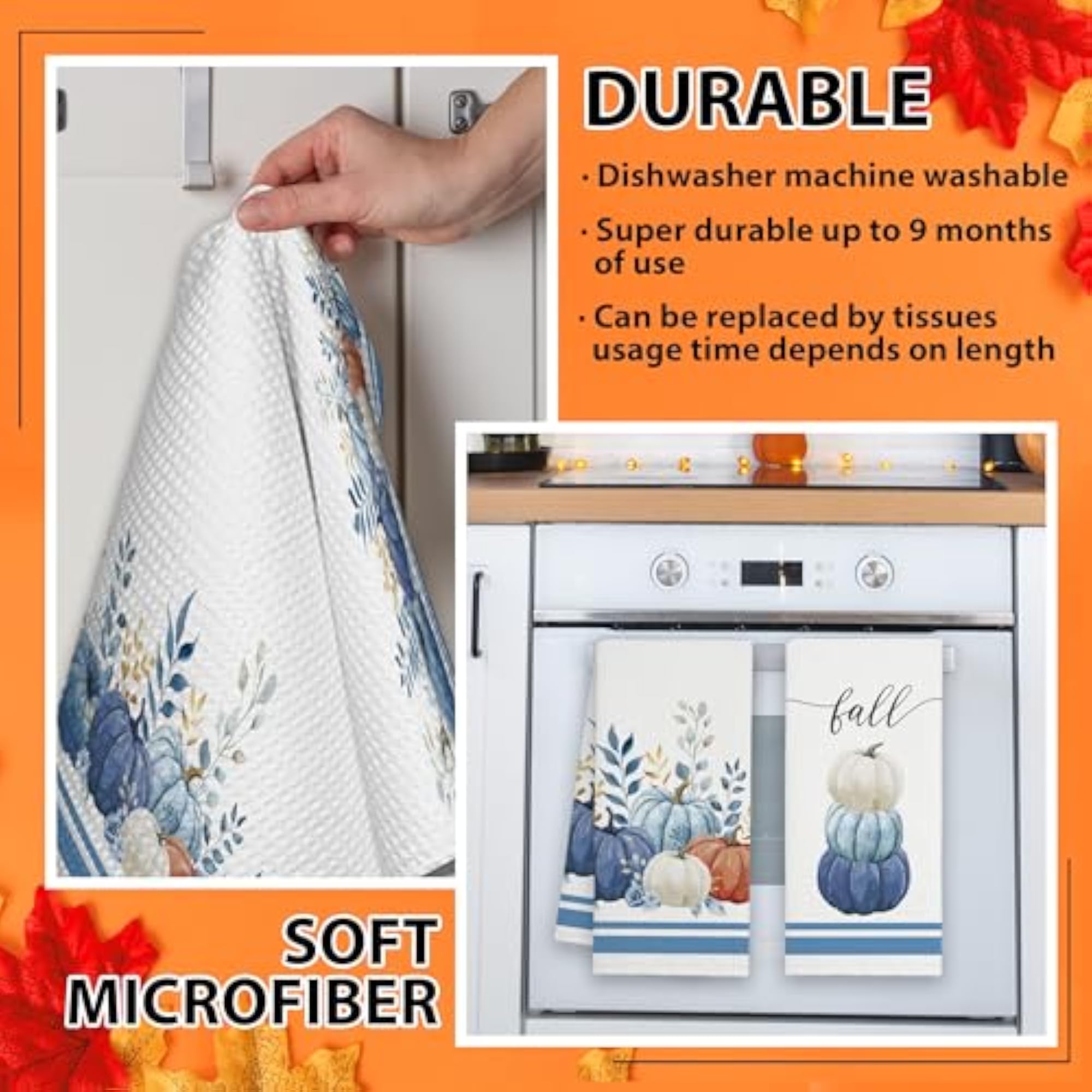 Fall Kitchen Towels, Autumn Decorative Hand Towels
