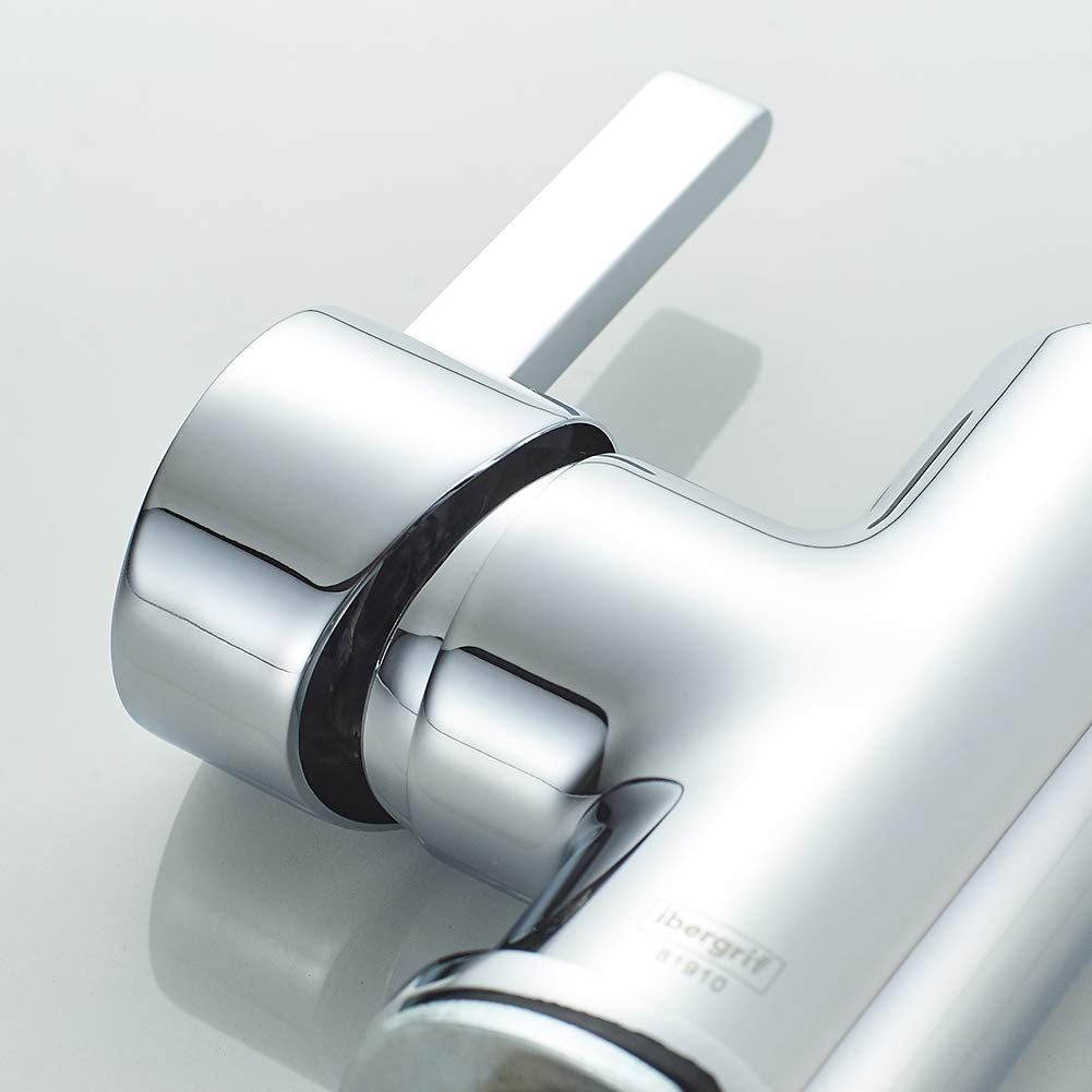 Ibergrif M22105 Grifo de Cocina con Caño Alto, Grifo para Fregadero Giratorio 360 °, Cold Start, Ahorro de Energía, Cromado