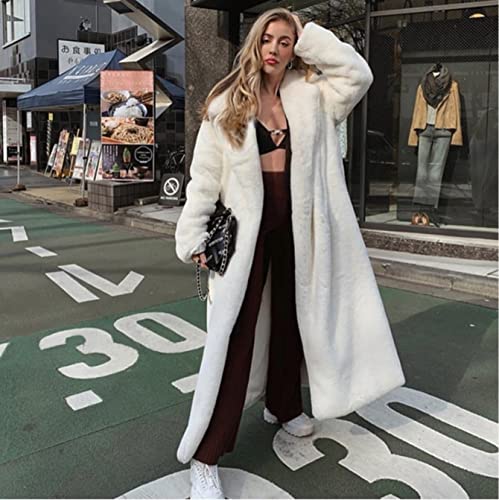 Fashion Women Winter Overcoat Warm Thicker Faux Fur Coat Long Oversized Cardigan Coat Solid Color Wrap Bathrobe Outwear2