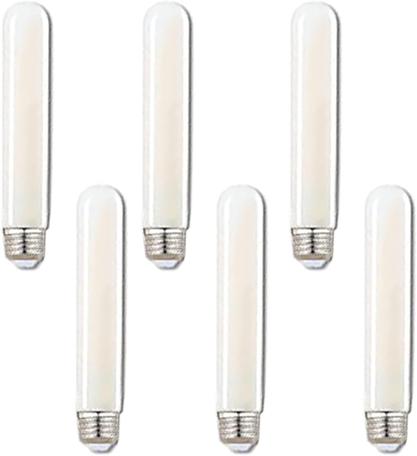 E26 3W Tubular LED Light Bulb T30 Long Tube Bulb T185 Vintage Edison Bulb 25W Equivalent Dimmable LED Filament Light for Rustic Pendant Industrial Pipe Vanity 2700K Warm White AC110V Frosted 6 Pack