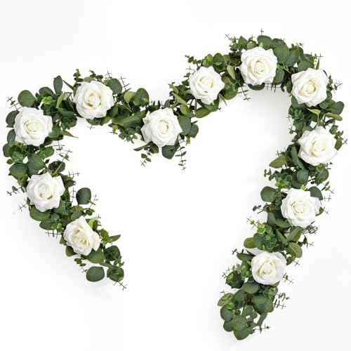 Dolicer 2 Packs 6FT Artificial Eucalyptus Garland Greenery Flowers Garland