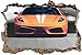 pixxp Rint 3D WD s4649 _ 92 x 62 Sportif Lamborghini percée 3D Sticker Mural Mural en Vinyle, Noir/Blanc, 92 x 62 x 0,02 cm