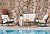 Grand patio Outdoor Rocking Chairs, 5-Piece Leather-Look Patio Bistro Set Outdoor Furniture Conversation Sets with Loveseat, 2 Rocking Chairs and 2 Faux Wood Grain Coffee Table, 4.75'' Grey Cushions