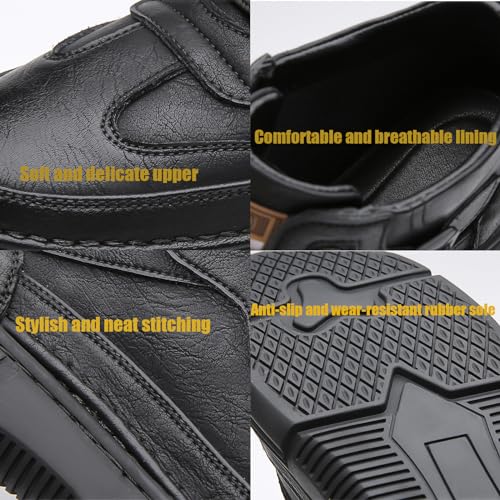 Men's Lace Up Hand Stitching High Top Hiking Boots,Fashion Buckle Outdoor Ankle Boots,Warm Thermal Comfortable Lightweight Waterproof Non-Slip Travel Walking Shoes2