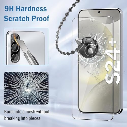 Image of Uyiton SHILD (Pack of 2) Tempered Glass Screen Protector for Samsung Galaxy S24 Plus | 9H Hardness | HD Clarity | Anti-Scratch | 100% Fingerprint Unlock Support | Case Friendly | Easy Installation Kit