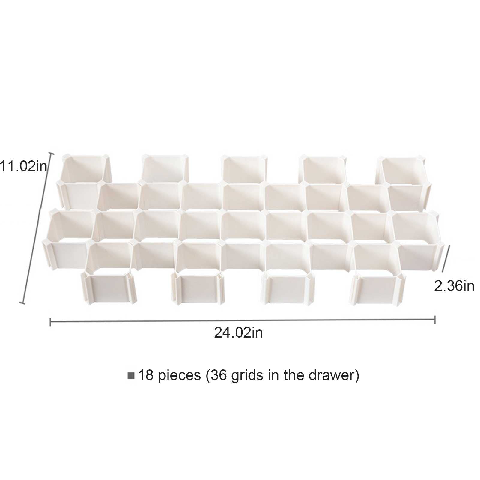 36 Trous Réglable Tiroir Réglable Dépôt de tri, Organisateur en Plastique, Combinaison Libre, for la Culotte sous-vêtements Chaussettes Boîte de Rangement de Treillis
