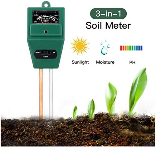 Rottay Soil Tester 3-in-1 Plant Moisture Sensor Meter Light PH Soil Test Kit for Garden Lawn Farm Plants Herbs Indoor/Outdoor Plant Care Soil Tester-No Battery Needed