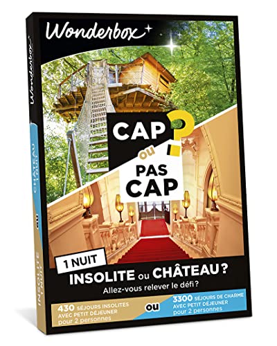 Wonderbox - Coffret Cadeau - Séjours - Cap Ou Pas Cap - Insolite Ou Château ? - 1 Nuit - 1 Séjour Insolite Ou 1 Séjour De Charme