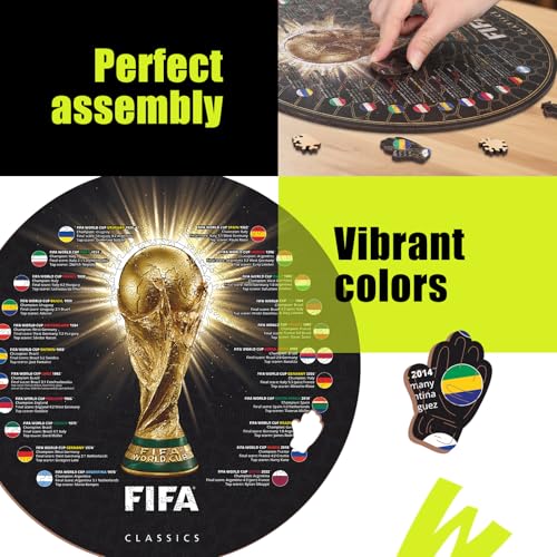 Image of FIFA Historic World Cups L50 Premium Puzzle for Adult, Creative Collectible for Fans, Officially Licensed, Football Fan Souvenir for Home Bar Wall Decor,300pcs Irregular Shape Puzzle, 5MM Thick