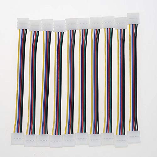 Davitu Electrical Equipments Supplies - 100pcs 12mm 6PIN RGB+CCT LED Strip Light Quick Connectors To Strip Any Angel Turn, No Welding, Easy Solution