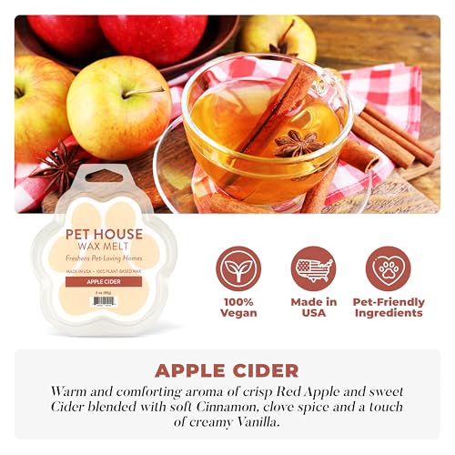Image of One Fur All Pet House Scented Wax Melts for Warmer - Long-Lasting Pet Friendly Plant Based Soy Wax Melts - Apple Cider Pack of 2