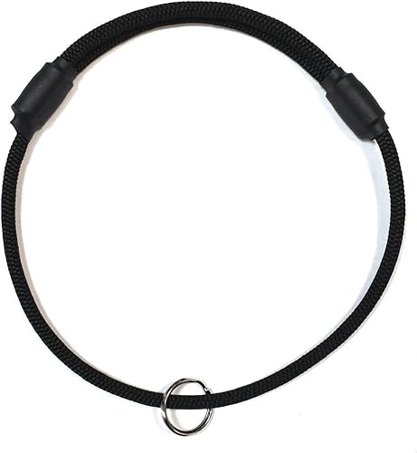 Collar de identificación de perro de cuerda fina de montaña, color negro, tamaño mediano, el collar original Snickers