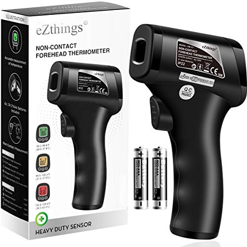 Image of REED Non-Contact Medical Screening Forehead Thermometer for Physician Offices and Hospitals (Black Heavy Duty Thermometer)