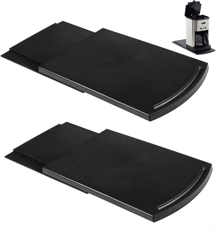 Práctica bandeja deslizante para cafetera, carrito celular para electrodomésticos de cocina, almacenamiento de encimera para freidora, licuadora, batidora de pie, procesadores de alimentos, 2 juegos