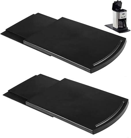 HauSun Handy Sliding tray Sliding Tray Mat for Coffee Maker,Kitchen Appliance Moving Caddy,Countertop Stoage for Air Fryer, Blender, Stand Mixer,Food Processors,2 Sets