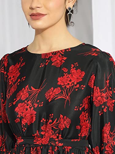 Image of KOTTY Polyester Fit and Flare Midi Women Dress