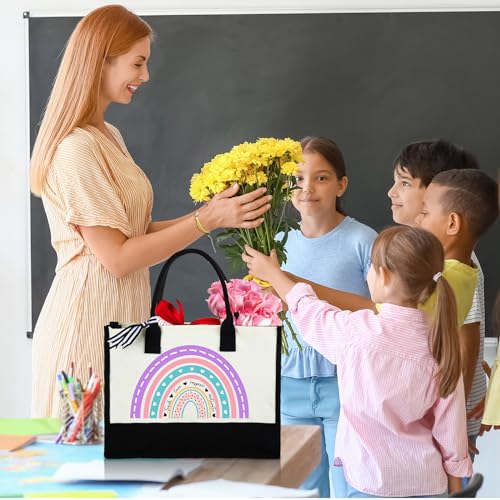 Paterr 8 Pcs End of Year Teacher Gifts Teacher Tote Bag miniatura 3
