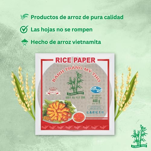 Miniatura 4 de Bamboo Tree Papel De Arroz 22 Cm, Redondo Frito , 1 X 400 Gr
