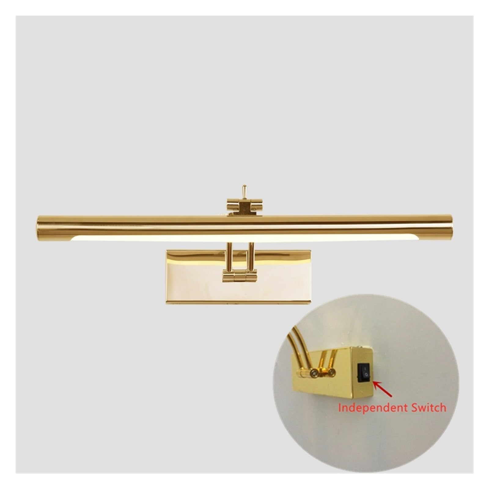 Applique murale LED salle de bain étanche acier inoxydable 55CM 12W avec interrupteur