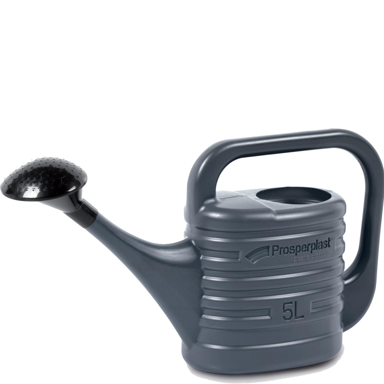 Prosperplast Gießkanne 5 Liter | anthrazit | für Haus & Garten | aus robustem Kunststoff | Gartengießkanne mit Abnehmbarer Brause | zur einfachen Bewässerung von Blumen, Pflanzen & Bäumen