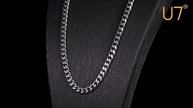 Collana a Catena Groumette Cubana da Uomo in Acciaio Inossidabile Placcato Oro N