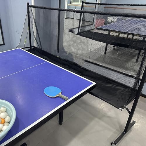 RENLXFI Adults & Kids Ping Pong Recycle Catcher Net, Movable Table Tennis Ball Collecting Net for Multi Ball Drills, Park School Club Gyms Training Auxiliary Organizer Net, Easy Set Up