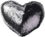 Herzförmiger Kissenbezug aus zweifarbigen Pailletten und sanftem Velours • mit Reißverschluss